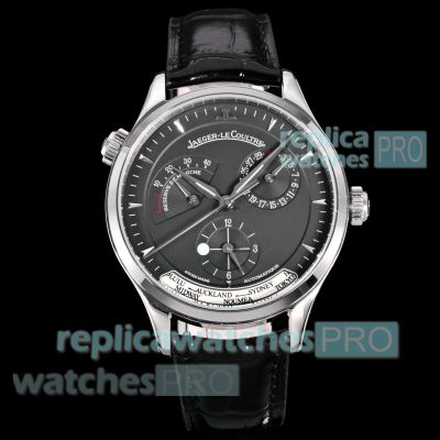 V+ Factory Swiss Replica Jaeger-LeCoultre Master Geographic Power Reserve Watch with Grey Dial 